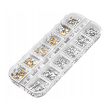Cyrkonie do paznokci Clavier złoto-srebrne – 055