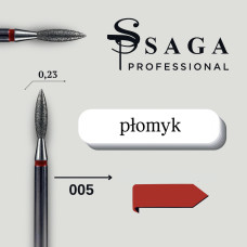 SAGA Professional Frez Diamentowy Płomyk 2,3 mm czerwony 006