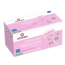 Maska Medyczna Opharm 50 szt. różowa