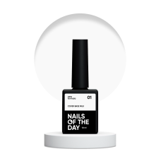 NAILSOFTHEDAY Cover base NEW Milk 01 - półprzezroczysta chłodno-mleczna baza hybrydowa, 10 ml
