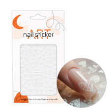 Naklejki do paznokci F926 white 