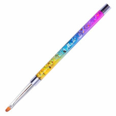Pędzelek do żelu owalny MollyLac Pro Gel Rainbow rozmiar 2 Nr 1