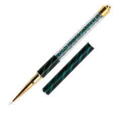 Pędzelek do zdobień z cyrkoniami ciemno zielony MollyLac Nr1, 8mm