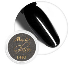 Pyłek lustrzany efekt do zdobień paznokci MollyLac Glass Effect Black Nr 12