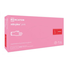 rekawice Mercator Nitrylowe L 100 Sztuk rozowe