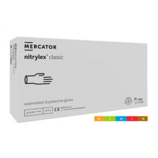 Rekawiczki Mercator Nitrylowe M 100 Szt. - Biale