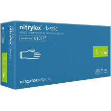Rękawiczki Mercator Nitrylowe S 100 Sztuk - Niebieskie