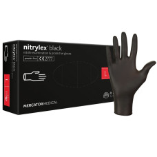 Rekawiczki Mercator Nitrylowe L 100 Sztuk - Czarny
