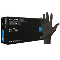 Rękawiczk Mercator Nitrylowe M 100 Szt. - Czarny