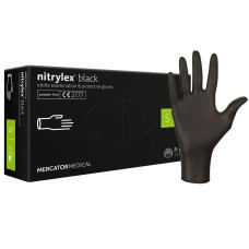 Rękawiczki Mercator Nitrylowe S 100 Szt. - Czarny