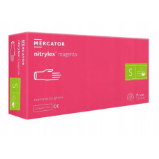 Rękawiczki Mercator Nitrylowe S 100 Szt - magenta