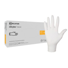 Rekawiczki Mercator Nitrylowe XS 100 Szt. - Biale
