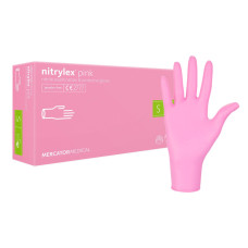 Rękawiczki Mercator Nitrylowe S 100 Szt - Różowy