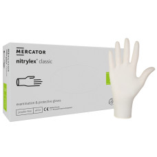 Rękawiczki Mercator Nitrylowe S 100 Szt. - Białe