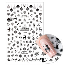 Naklejki do paznokci cienkie samoprzylepne świąteczne Molly Nails F283 czarne