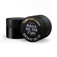 NAILSOFTHENIGHT Brokat gel 02 - złoty żel do zdobień z brokatem, 5 ml