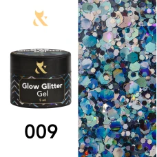 F.O.X Glow Glitter Gel 009, 5 мл